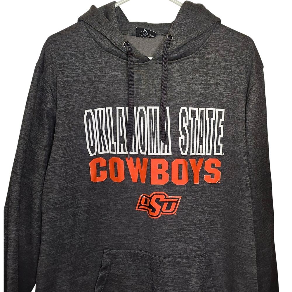 Pullover OSU Hoodie Unisex XL Oklahoma State Cowboys Gray Orange NCAA Football - Picture 2 of 8